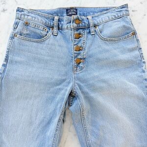 J. Crew Mid-Rise Flare Crop Jeans in Light Blue Denim 27